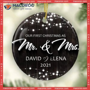 Married Couple Christmas Gift,our First As Mr And Mrs Ornament, Wedding Gift, Personalized Ornament