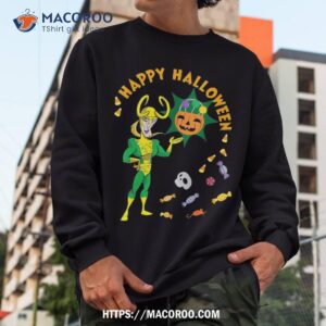 marvel studios loki happy halloween skull amp candy shirt skull pumpkin sweatshirt