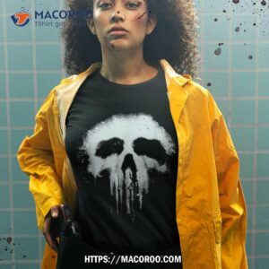 marvel the punisher scary grungy skull logo shirt sugar skull pumpkin tshirt 2