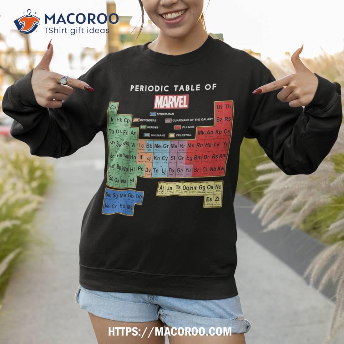 Marvel Ultimate Periodic Table Of Elements Graphic Short Sleeve Shirt Marvel Ultimate Periodic Table Of Elements Graphic Short Sleeve Shirt