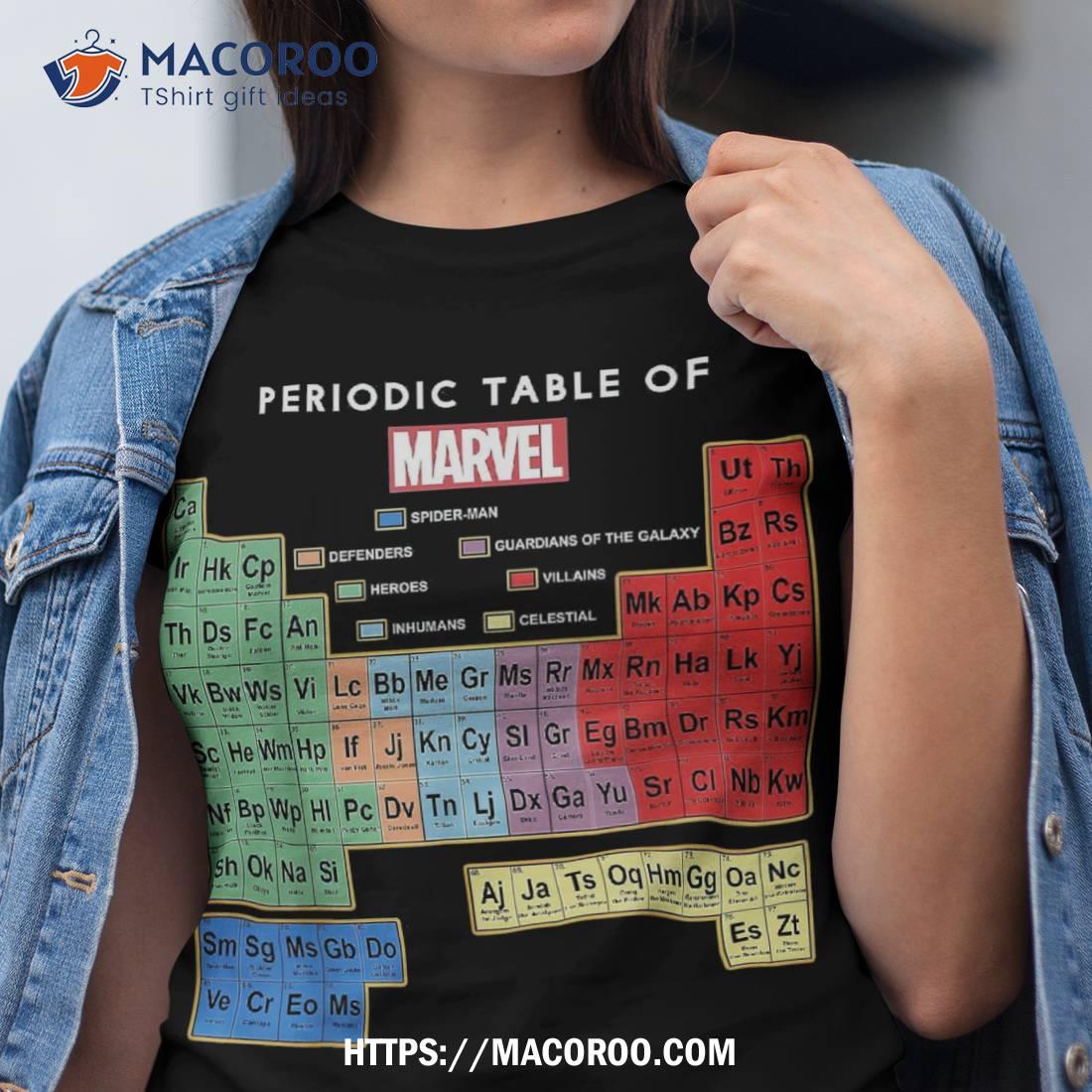 Marvel Ultimate Periodic Table Of Elements Graphic Short Sleeve Shirt Marvel Ultimate Periodic Table Of Elements Graphic Short Sleeve Shirt