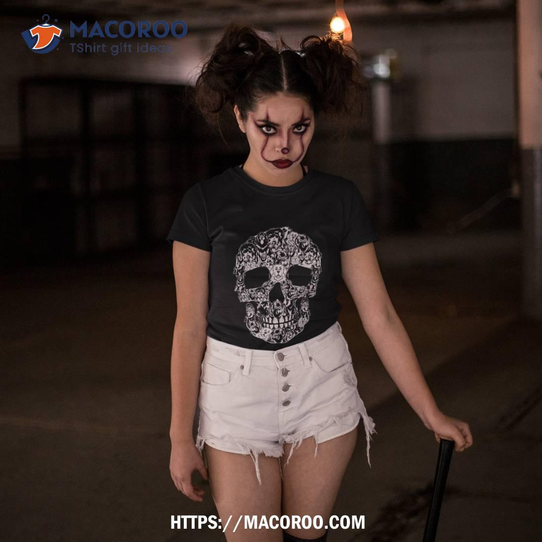 Matching Family Newfoundland Dog Skull Costume Halloween Shirt Spooky Scary Skeletons Tshirt 3