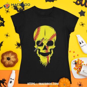 Matching Family Softball Skull Costume Halloween Funny 2021 Shirt, Skeleton Head