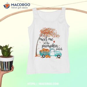 meet me at the pumpkin patch halloween vintage truck fall shirt tank top