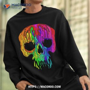 melting skull graphic colored art rainbow skeleton horror shirt skeleton masks sweatshirt