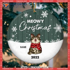 Meowy Christmas, Cats In The Snow, Ornament, Xmas Gifts For Lovers, Hallmark Cat Ornaments
