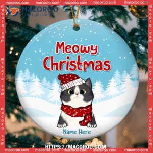 Meowy Christmas, Personalized Cat Ornaments