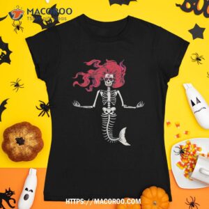 Mermaid Skeleton Sugar Skull Halloween Spooky Costume Goth Shirt, Skeleton Head