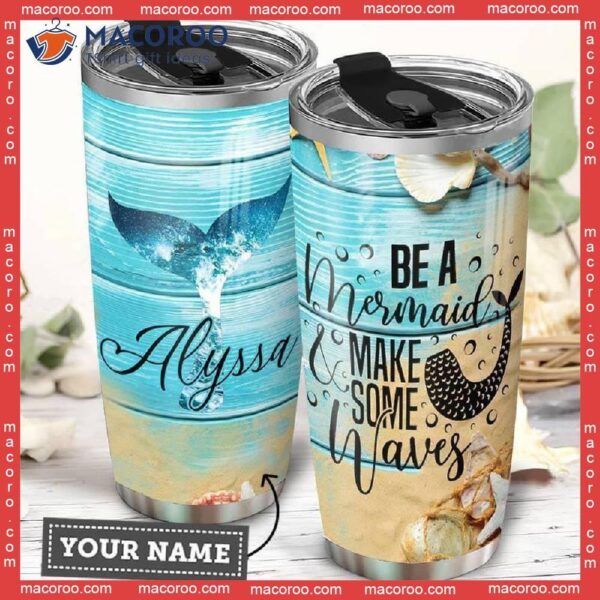 Mermaid Waves Stainless Steel Tumbler