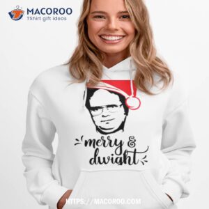 merry amp dwight the office christmas dwight schrute santa hashirt hoodie 1