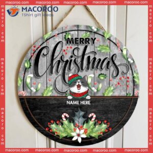 Merry Christmas Black & Grey Welcome Door Signs ,christmas Decorations, Gifts For Cat Lovers, Mom