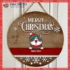 Merry Christmas, Brown Wooden, Personalized Cat Christmas Wooden Signs