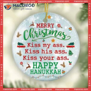 Merry Christmas Kiss My Ass His Your Happy Hanukkah, Gift,funny Ornament, National Lampoon’s Vacation