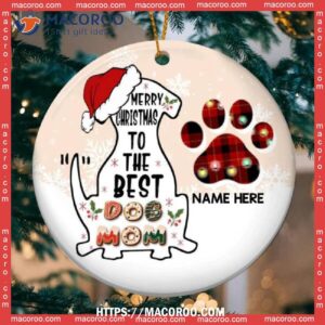 Merry Christmas To The Best Dog Mom Circle Ceramic Ornament, Corgi Ornament