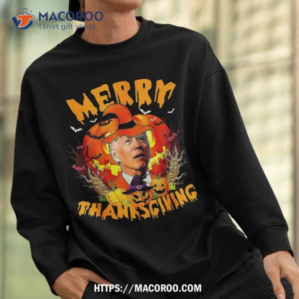 Merry Thanksgiving Confused Joe Biden Halloween Pumpkin Shirt