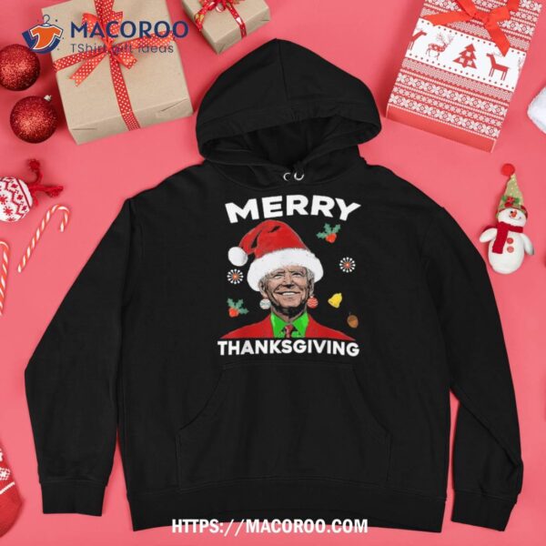 Merry Thanksgiving Funny Joe Biden Confused Christmas 2023 Shirt, Merry Christmas Santa