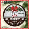 Merry Woofmas Circle Ceramic Ornament, Dog Christmas Ornaments