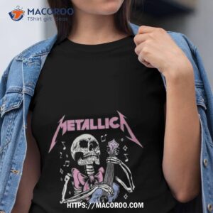 Metallica Pink Skull Playing Guitar World Tour 2023 Shirt