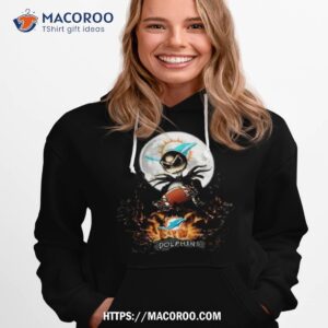 Miami Dolphins Jack Skellington Halloween Art Design Shirt