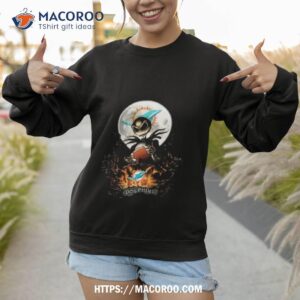 miami dolphins jack skellington halloween art design shirt sweatshirt 1
