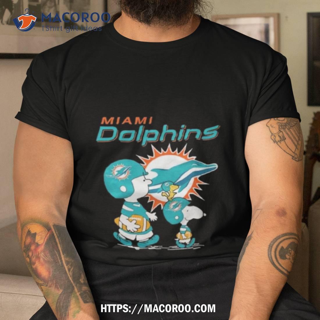 Miami Dolphins Peanuts Snoopy Charlie Brown And Woodstock Shirt