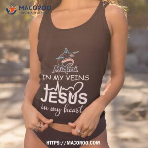 Miami Marlins Logo 2023 In My Veins Jesus In My Hearshirt