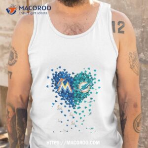 miami marlins miami dolphins tiny heart shape 2023 shirt tank top
