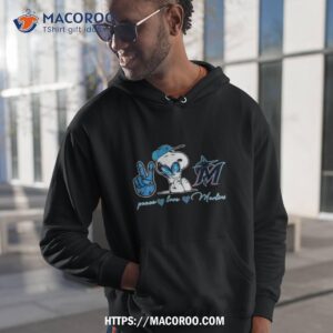 Miami Marlins Peace Love Marlins Snoopy Shirt