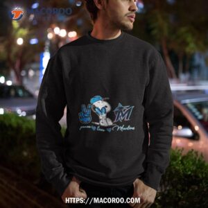 miami marlins peace love marlins snoopy shirt sweatshirt