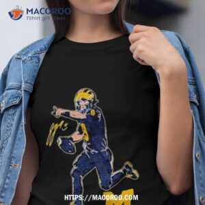 Michigan Football Jj Mccarthy Superstar Pose Photo Design Shirt