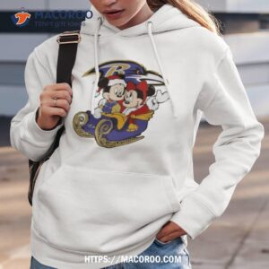 mickey minnie santa ride sleigh christmas baltimore ravens 2023 shirt hoodie 3