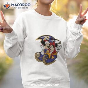 mickey minnie santa ride sleigh christmas baltimore ravens 2023 shirt sweatshirt 2