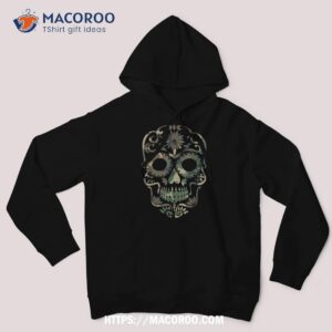 military camouflage camo dia de los muertos sugar skull shirt spooky scary skeletons hoodie