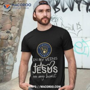 Milwaukee Brewers Logo 2023 In My Veins Jesus In My Hearshirt