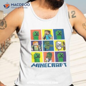 minecraft box up character grid shirt tank top 3