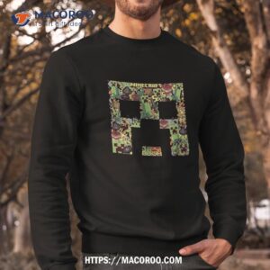 minecraft creeper big face collage shirt sweatshirt