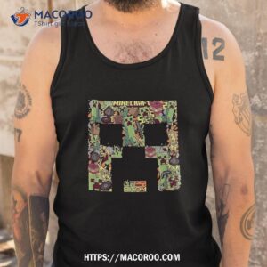 minecraft creeper big face collage shirt tank top