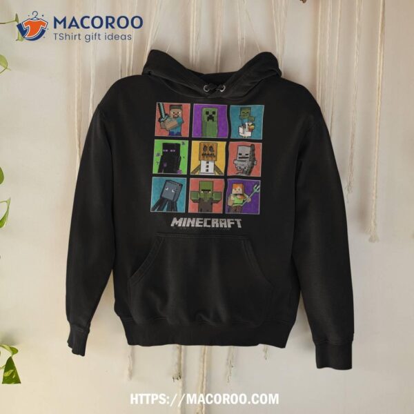Minecraft Group Shot Colored Box Up Shirt