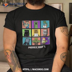 minecraft group shot colored box up shirt tshirt