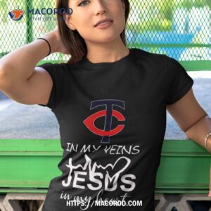 minnesota twins logo 2023 in my veins jesus in my hearshirt tshirt 1