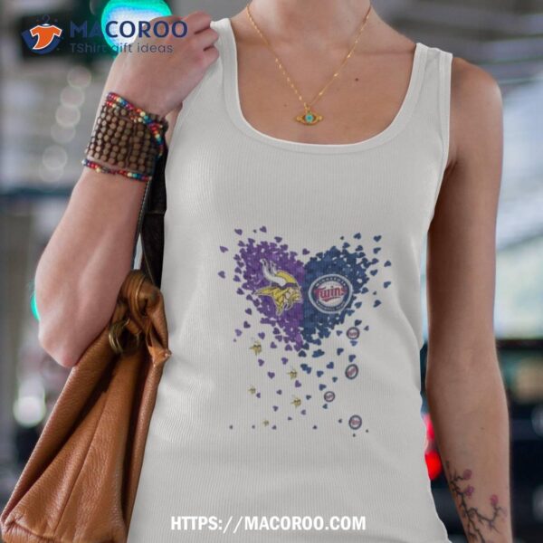 Minnesota Vikings Minnesota Twins Tiny Heart Shape 2023 Shirt