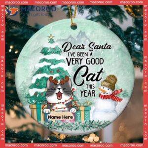 Mint Green Christmas Tree, Personalized Cat Ornament,dear Santa We’ve Been Very Good Cats This Year
