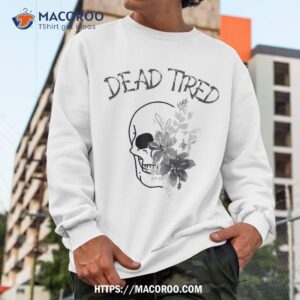 mom halloween dead tired spooky witchy momster floral skull shirt skeleton head sweatshirt