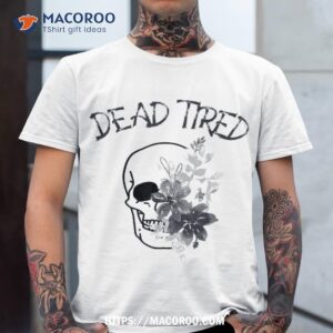 mom halloween dead tired spooky witchy momster floral skull shirt skeleton head tshirt