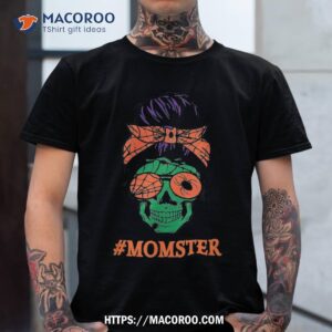 Momster Funny Mama Halloween Skull Mom Of Monsters Shirt, Spooky Scary Skeletons