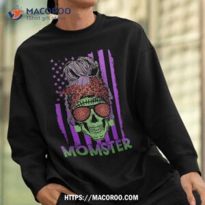 momster salty skull mom leopard halloween gift boy kid girl shirt spooky scary skeletons sweatshirt