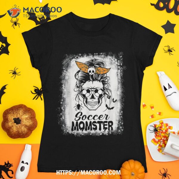 Momster Soccer Mom Messy Bun Skull For Halloween Shirt, Skeleton Masks