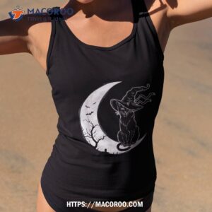 moon halloween scary black cat costume witch hat wo shirt tank top 2