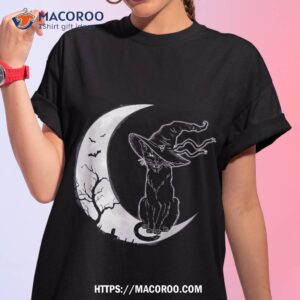 Moon Halloween Scary Black Cat Costume Witch Hat Wo Shirt