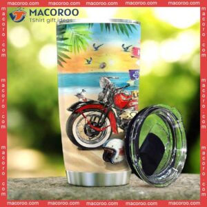 motorcycle beach stainless steel tumbler 1